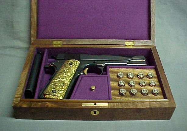 1911 Pistol Presentation Wood Display Case. Ref.#19c
